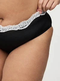 Second Skin Lace Trim Mid-Rise Hipster Panty