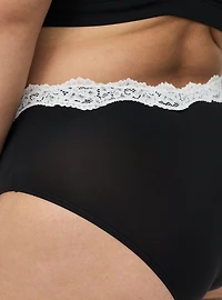Second Skin Lace Trim Mid-Rise Hipster Panty