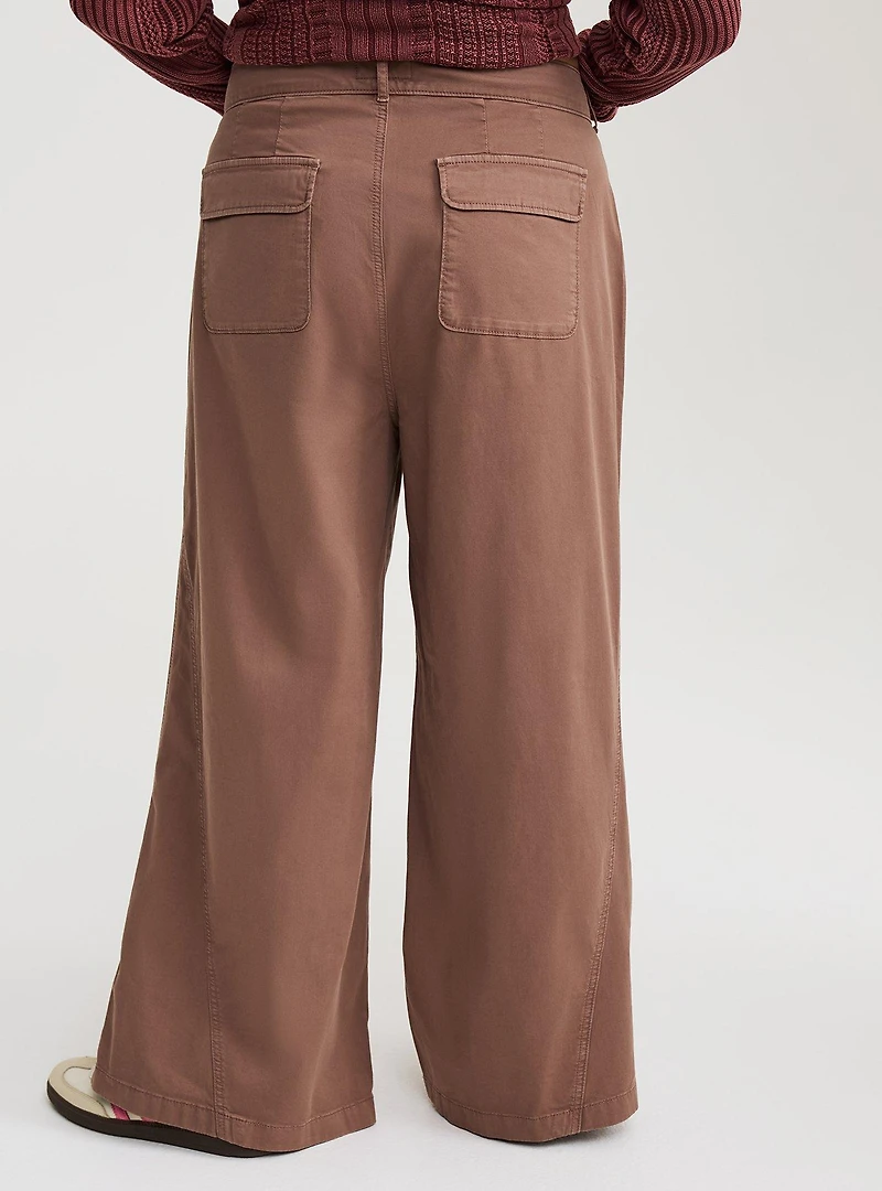 High-Rise Wide-Leg Baggy Chino Pant