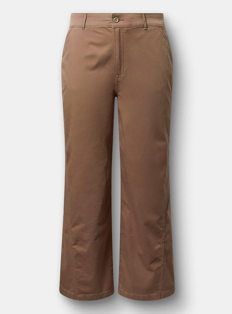 High-Rise Wide-Leg Baggy Chino Pant