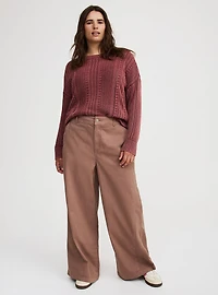 High-Rise Wide-Leg Baggy Chino Pant