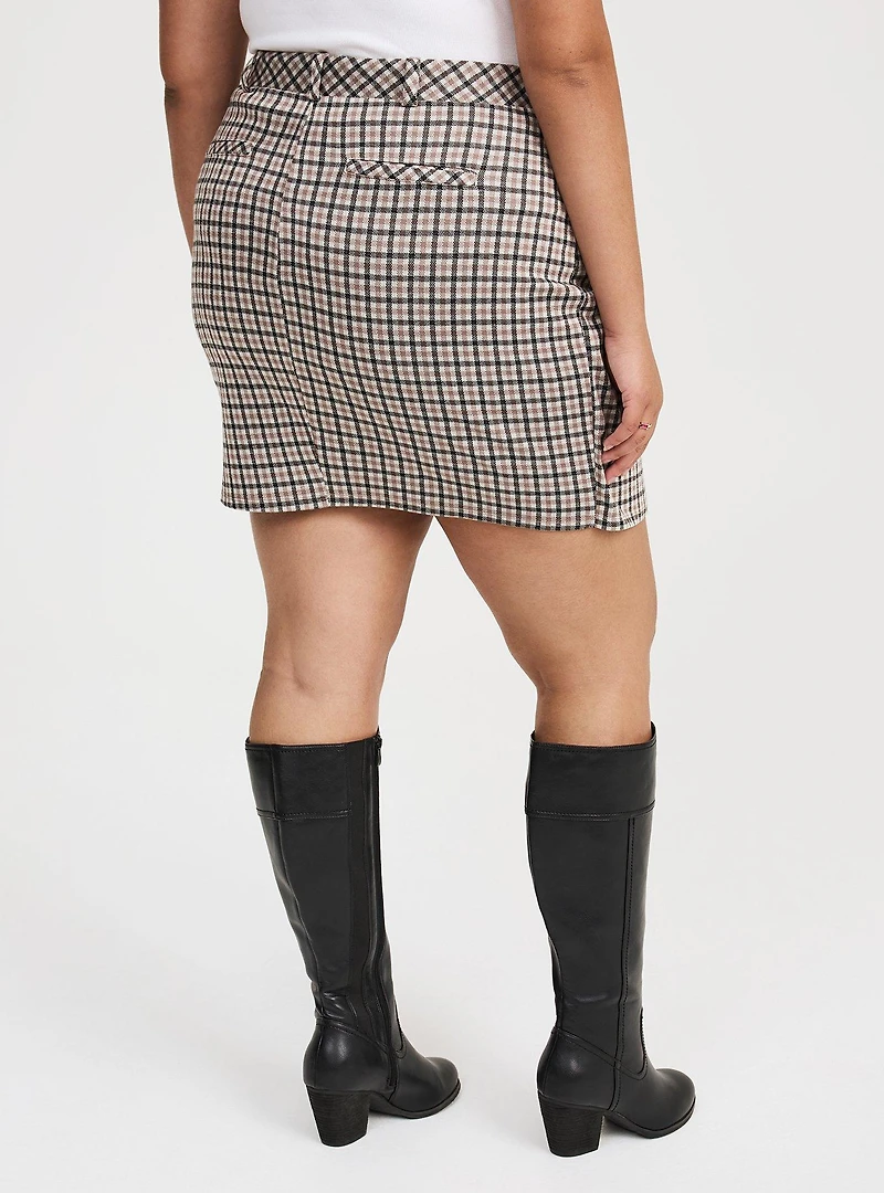Mini Double-Knit Overlap Skirt