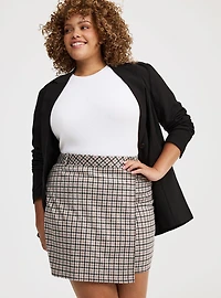 Mini Double-Knit Overlap Skirt