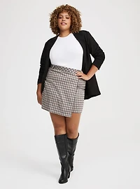 Mini Double-Knit Overlap Skirt