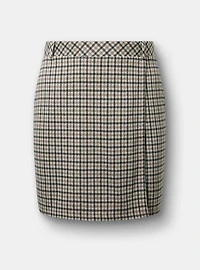 Mini Double-Knit Overlap Skirt