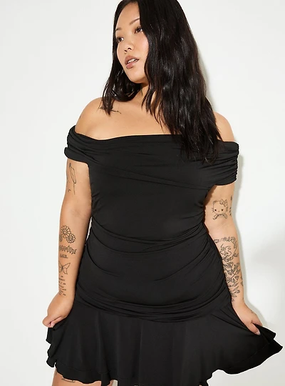 LoveSick Off-Shoulder Mini Dress