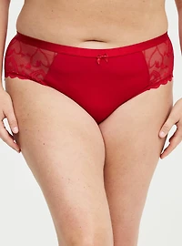 Second Skin Mid-Rise Heart Lace Hipster Panty