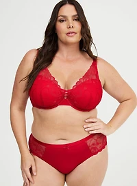 Second Skin Mid-Rise Heart Lace Hipster Panty
