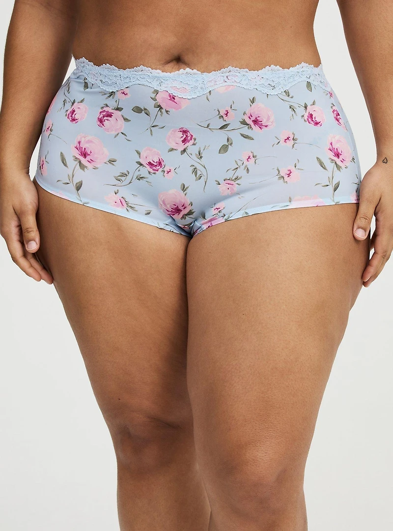 Second Skin Lace Trim Mid-Rise Brief Panty