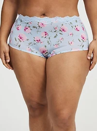 Second Skin Lace Trim Mid-Rise Brief Panty