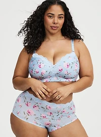 Second Skin Lace Trim Mid-Rise Brief Panty