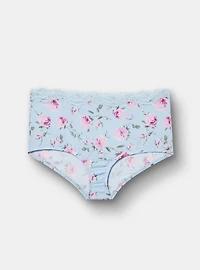 Second Skin Lace Trim Mid-Rise Brief Panty