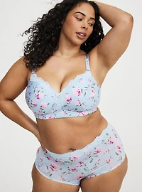 Second Skin Lace Trim Mid-Rise Brief Panty