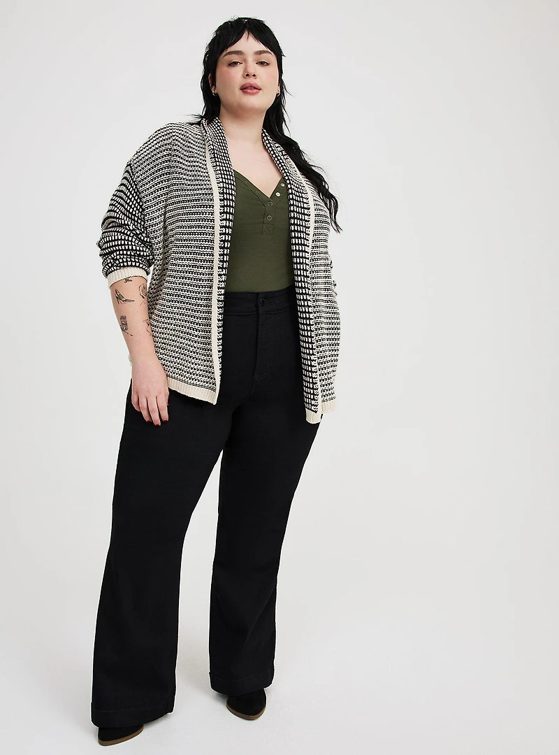 Long-Sleeve Open-Front Cardigan