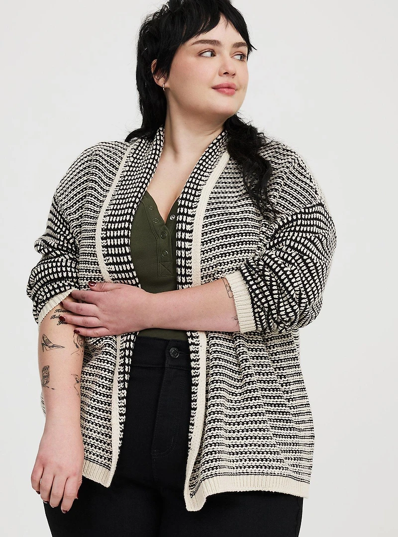 Long-Sleeve Open-Front Cardigan