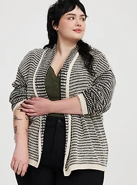 Long-Sleeve Open-Front Cardigan