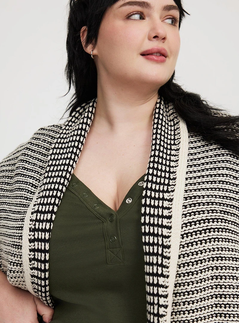 Long-Sleeve Open-Front Cardigan