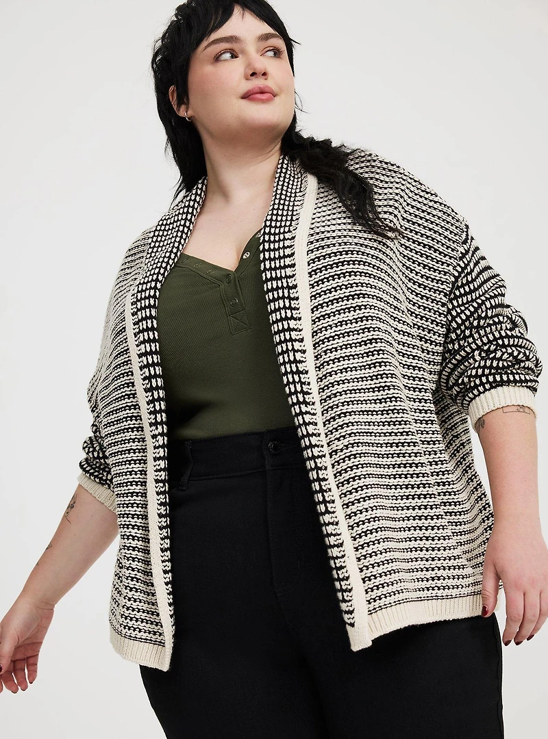 Long-Sleeve Open-Front Cardigan