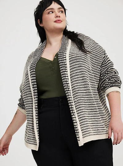Long-Sleeve Open-Front Cardigan