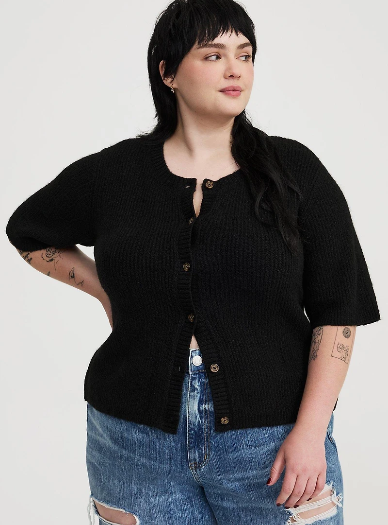 Vegan Cashmere Crew Cardigan
