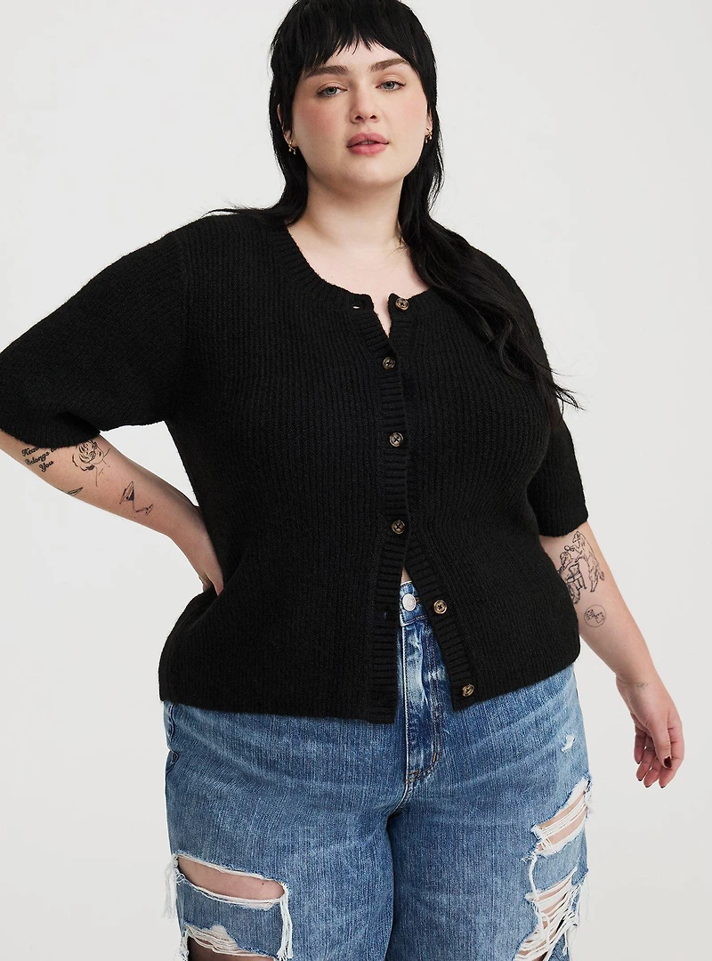 Vegan Cashmere Crew Cardigan