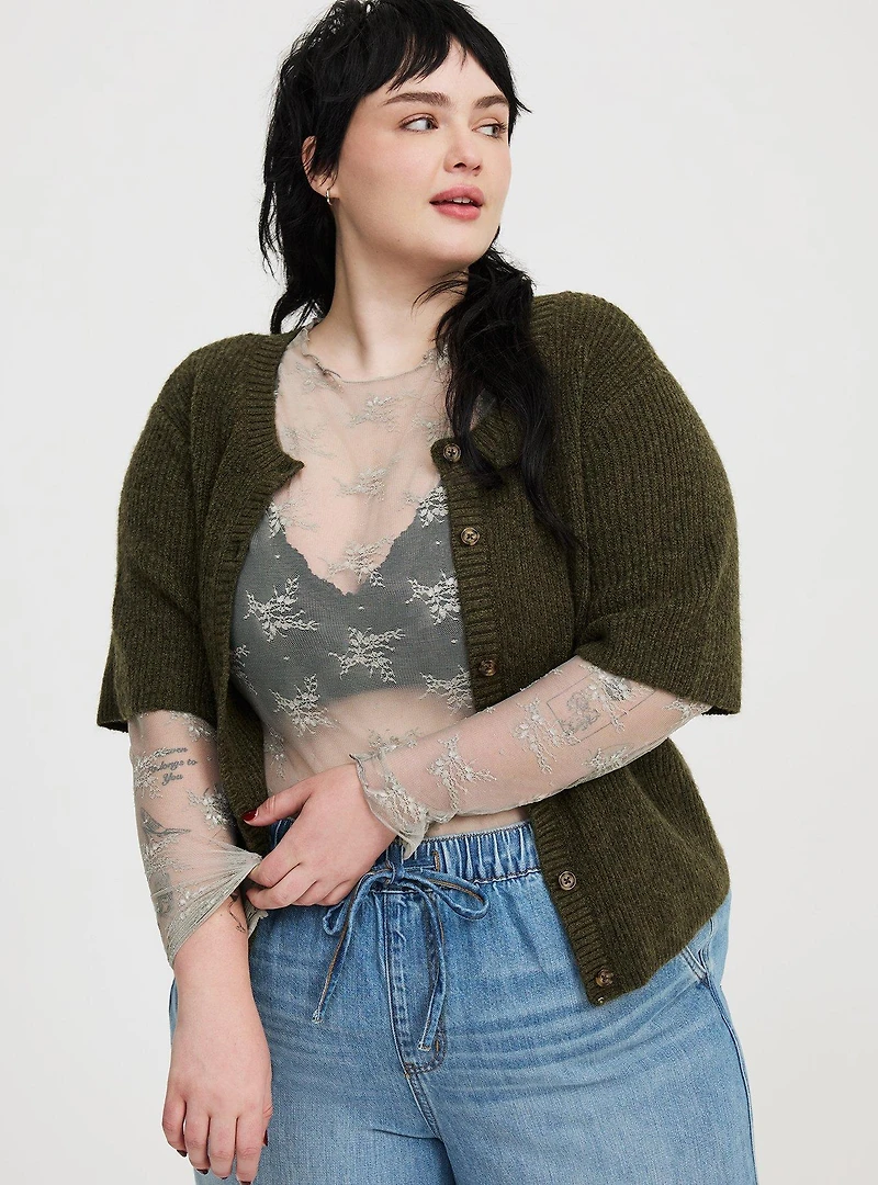 Vegan Cashmere Crew Cardigan