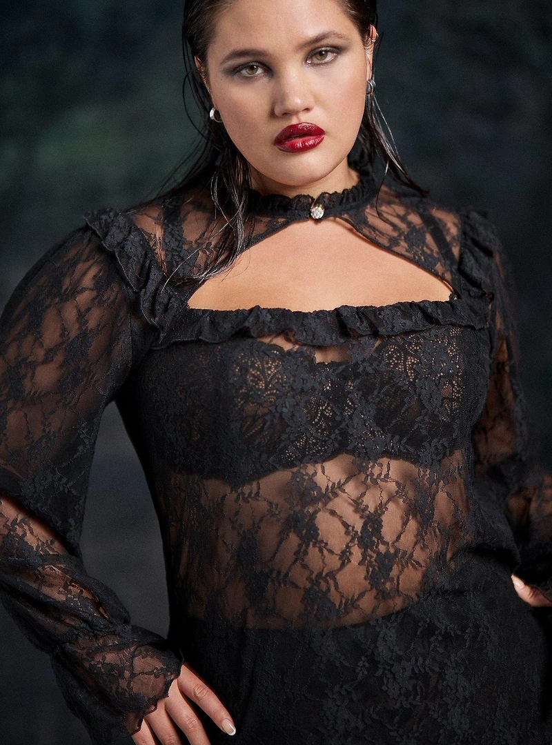 Nightfall Lace Ruffle Top