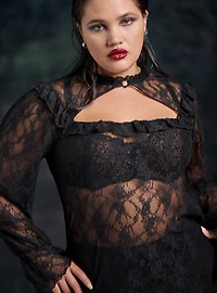 Nightfall Lace Ruffle Top