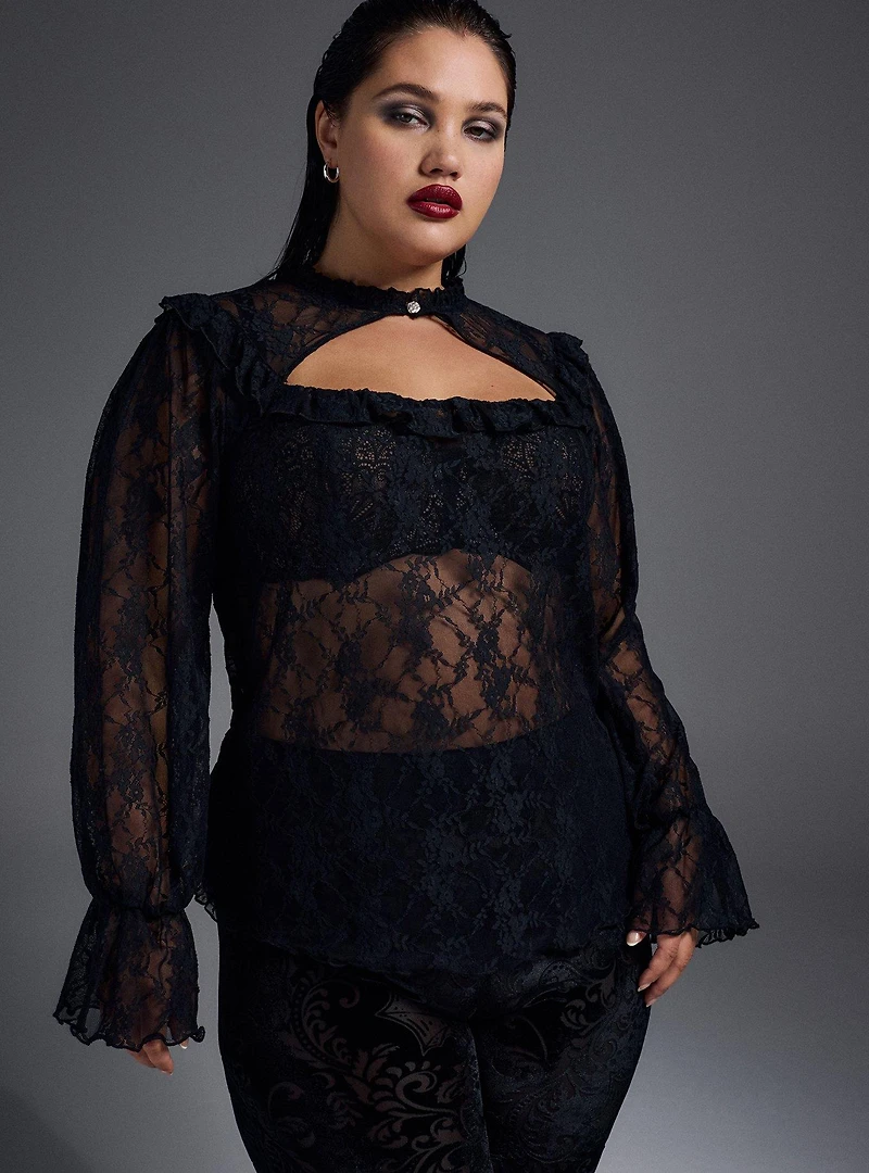 Nightfall Lace Ruffle Top
