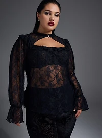 Nightfall Lace Ruffle Top