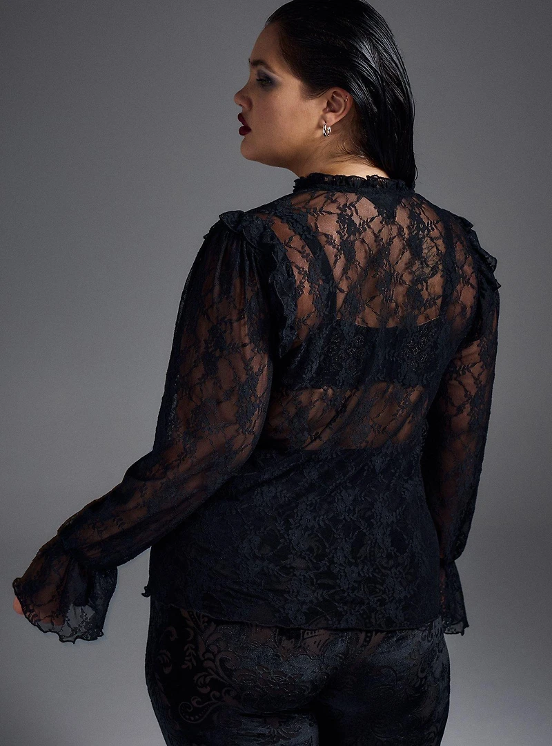 Nightfall Lace Ruffle Top