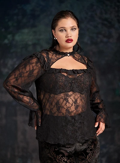 Nightfall Lace Ruffle Top