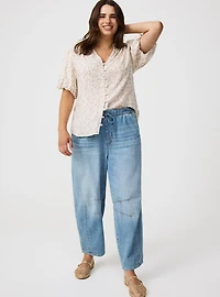 Dobby Button-Up Blouse