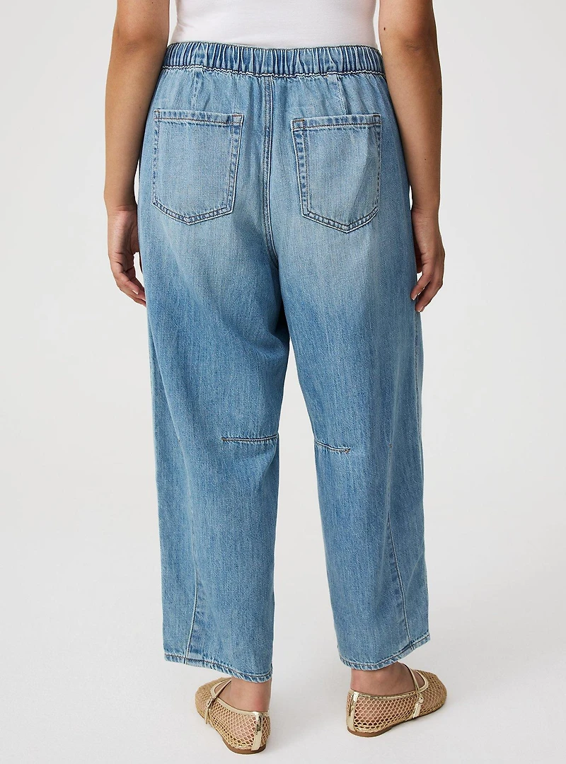 High-Rise Drapey Barrel Jean
