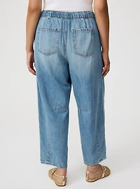 High-Rise Drapey Barrel Jean