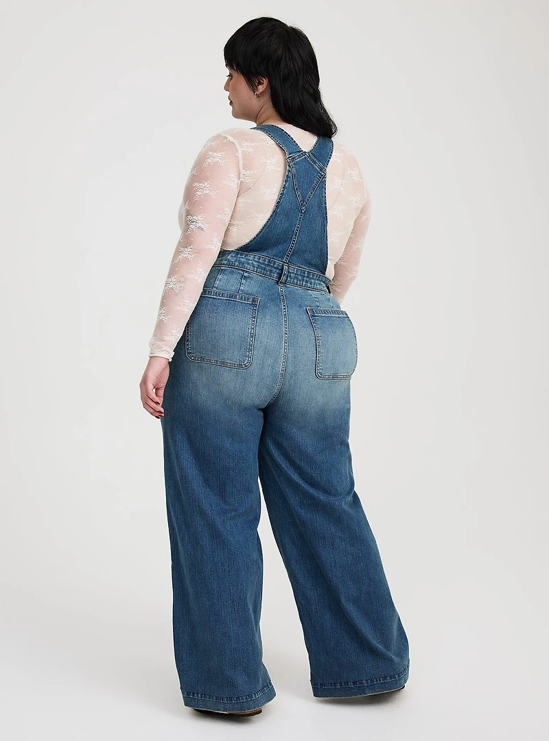 Wide-Leg Denim Overall