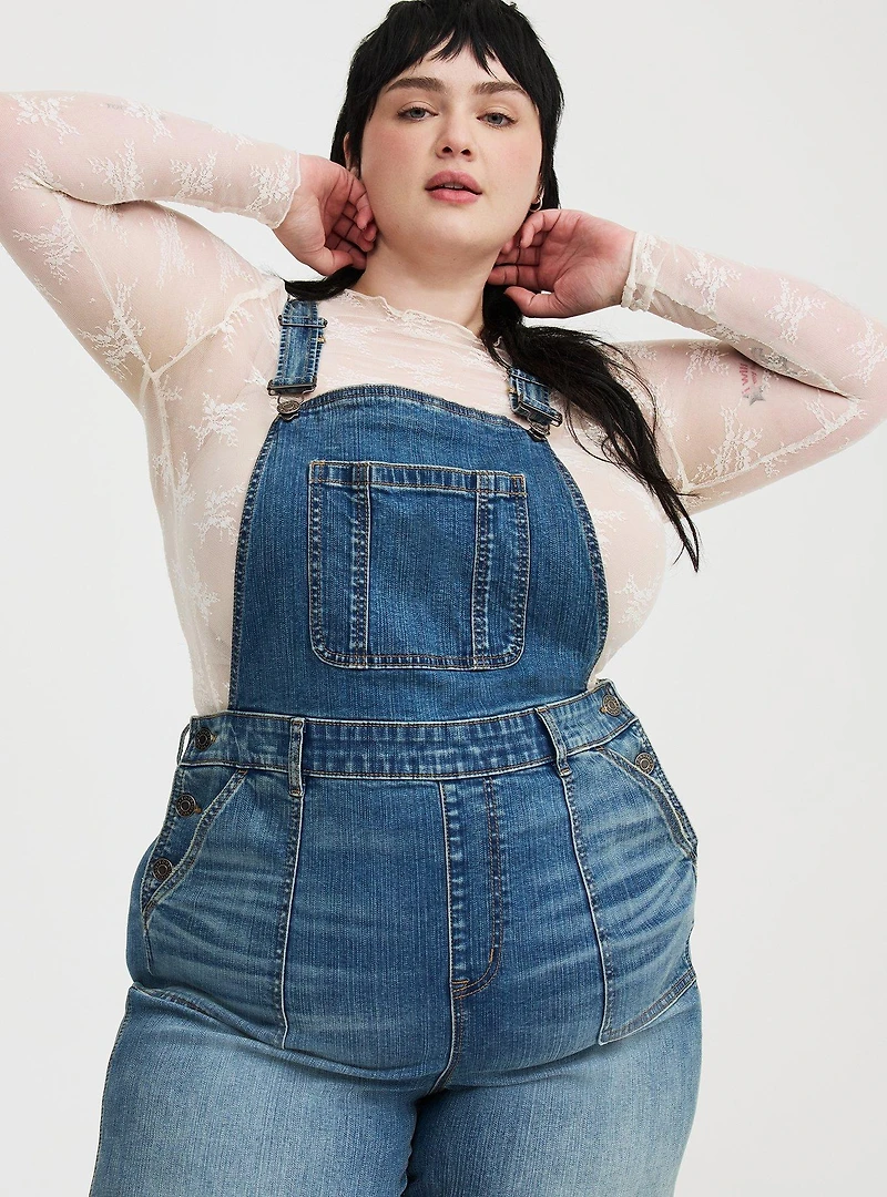 Wide-Leg Denim Overall