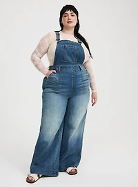 Wide-Leg Denim Overall