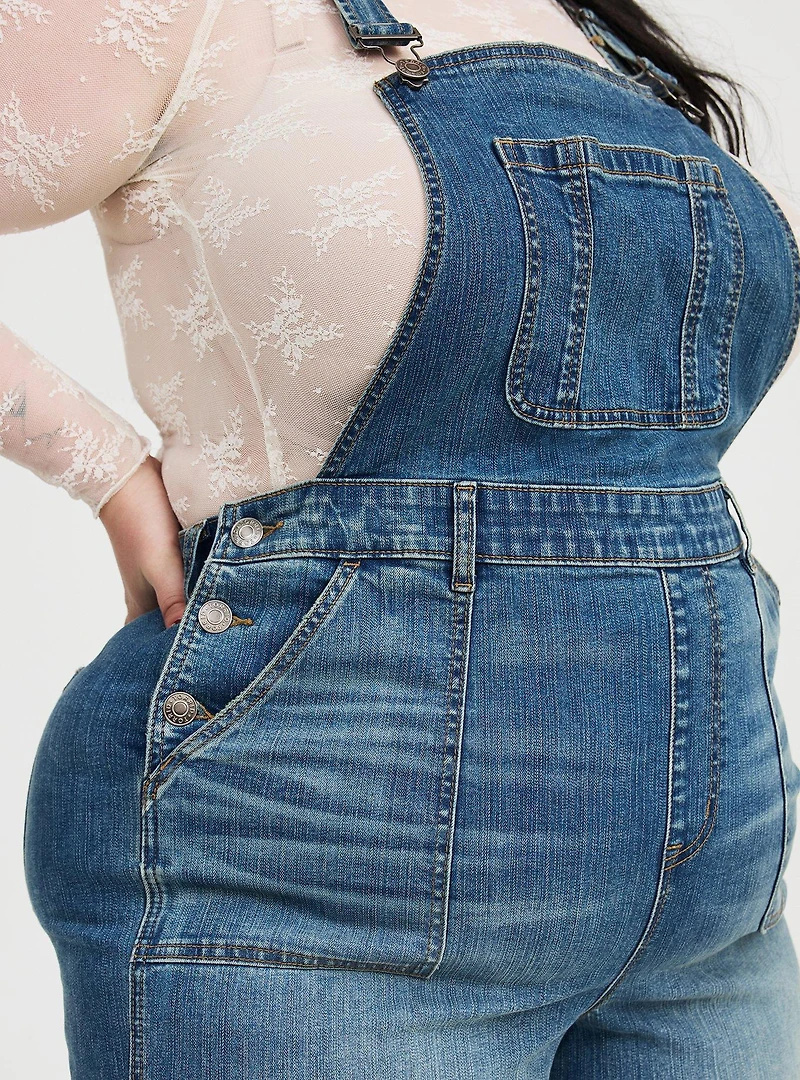 Wide-Leg Denim Overall