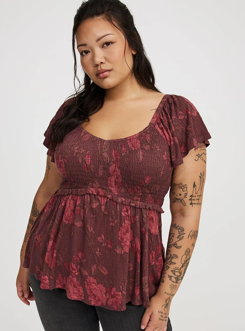 Smocked Babydoll Top