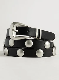 Studded Denim Belt