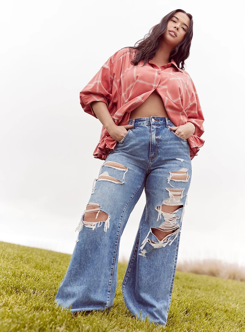 Festi Oversized Button Down Top
