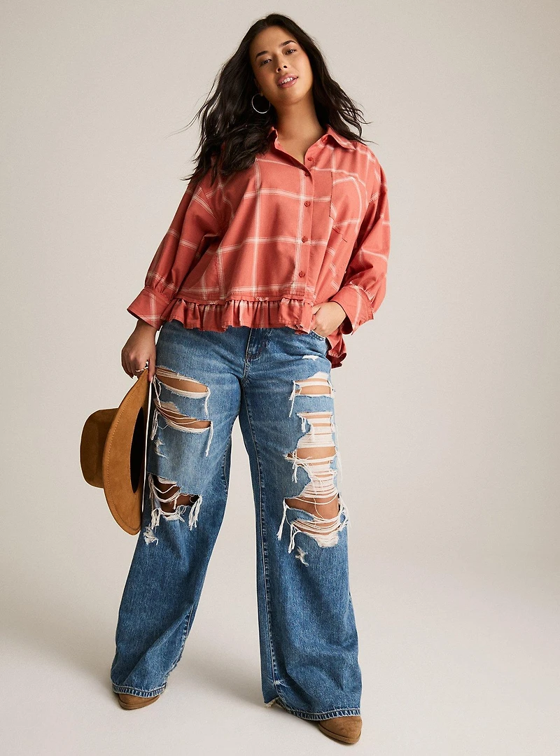 Festi Oversized Button Down Top