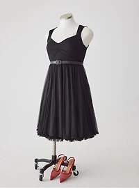 Retro Chic Knee-Length Mesh Dress