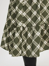 Midi Ruffle-Sleeve Tiered Dress