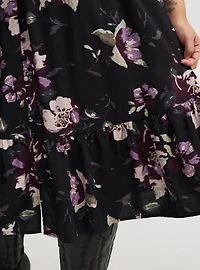 Midi Ruffle-Sleeve Tiered Dress