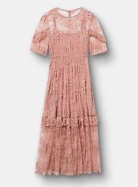 Lace Puff Sleeve Maxi Dress