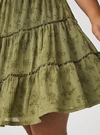 Mini Flutter-Sleeve Tiered Dress