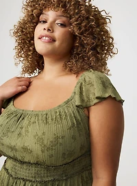 Mini Flutter-Sleeve Tiered Dress