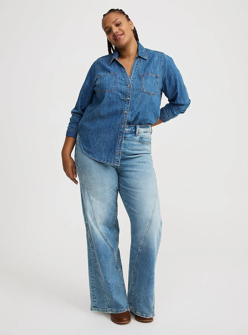 Denim Button-Up Shirt
